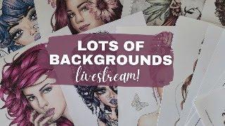 Let's Make Tons of  Backgrounds! Livestream Adult Coloring Tutorials