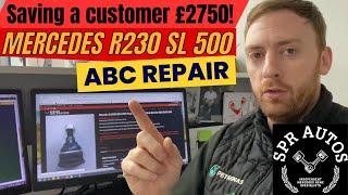 SAVING A CUSTOMER £2750! COMMON FAULT! MERCEDES SL 500 ABC BALL JOINT REPAIR.