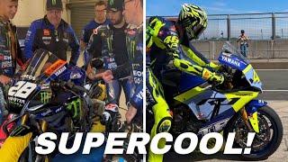 Valentino Rossi is Back on Track Riding Yamaha R1 with MotoGP and WorldSBK Riders in Silverstone