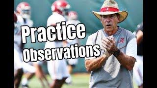 Alabama Crimson Tide Football practice observation with Kyle Henderson