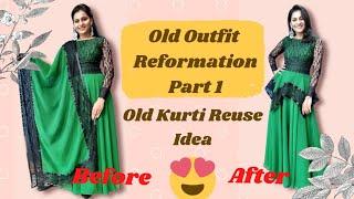 I convert my old Anarkali kurti in designer outfit PART 1 - Old Outfit (Kurti) Reformation idea