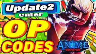 ALL NEW *SECRET OP* CODES in ANIME DESTROYERS CODES! (Anime Destroyers Codes) ROBLOX