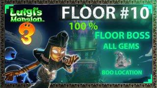 Luigi's Mansion 3 - Floor 10: Tomb Suites  (100%) - All Gems , Boss Fight ️ & Boo Location 