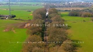 Epping to Ongar, Railway, Steam, Drone, 4K