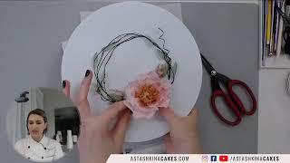 Wild Rose wafer Paper Wreath Cake Topper