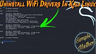 How To Uninstall Wifi Driver In Kali Linux | Uninstall Drivers In Kali Linux | Tech Tackle