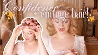 do vintage curls with me while I chat about confidence.