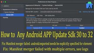 How to update any app SDK API level 30 to 32 | Android Studio | Full Tutorial | Tech MadBD