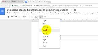 Cómo crear cajas de texto rellenables en Documentos de Google