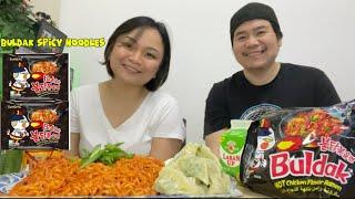 REAL SPICY️ BULDAK NOODLES + KIMCHI AND DUMPLINGSMUKBANG  | Mukbang Philippines | asmr | Food