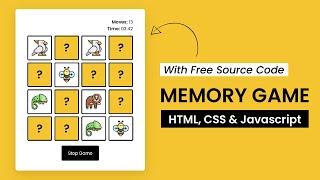 Memory Game Javascript Project | HTML, CSS, Javascript