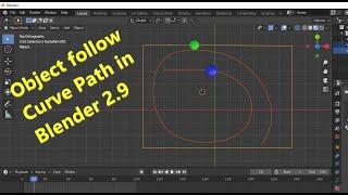 Object Follow curve path blender 2.9 | How to Animate an Object to Follow along a Path