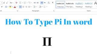 How To Write Pi  in Word | How Insert  Pi in Microsoft Word