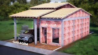 PROJETO DE UMA CASA SIMPLES COM GARAGEM E 02 QUARTOS | PASSO A PASSO | DUTRAM