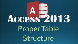 Access 2013 Best Practices - Proper Table Structures