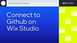 How to Connect Wix Studio to Github