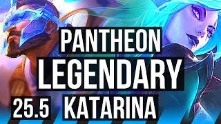 PANTHEON vs KATARINA (MID) | 21/2/8, Legendary | KR Master | 25.5