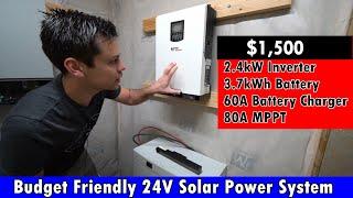 Budget Friendly 24V Solar System: 2.4kW Inverter, 2kW Solar Array, MPPT and 60A Charger $1500