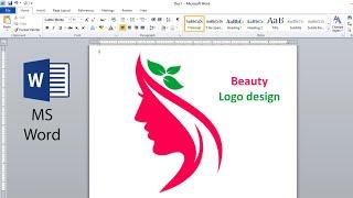 Beauty logo design in microsoft word