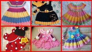 Top10! most Beautiful Crochet Handmade Baby Girl Frocks Designs // Crochet knitted frocks2020/21