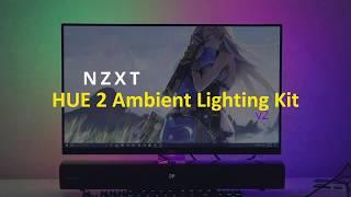 NZXT HUE 2 Ambient Lighting Kit v2 Product Demo - Synced RGB effects behind my monitor