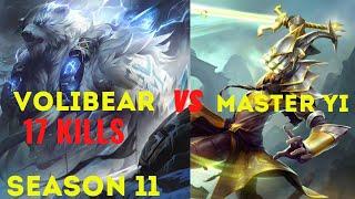 Volibear jungle vs master yi  season 11 League of legends gameplay