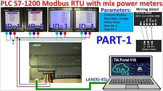 PLC S7-1200 Modbus RTU read data from 4 energy meter part-1