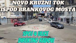Beograd na delu ispod mosta napravljen kružni tok spoj 4 ulice,radovi okretnica Zeleni Venac,novo...