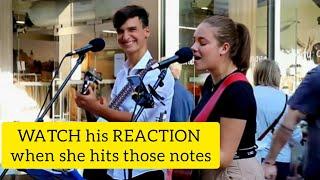 WATCH his REACTION when she hits the HIGH notes | Unchained Melody - Elvis | Allie Sherlock cover