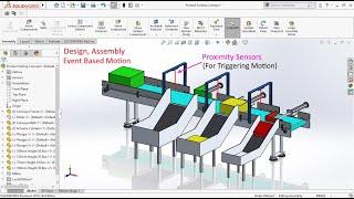 Product sorting conveyor design using proximity sensor in solidworks