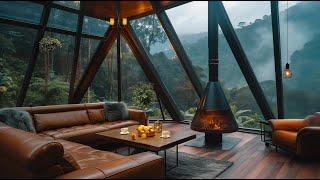 Cozy Mystical Cabin with Smooth Piano Jazz Instrumental Music & Relax Rain Sounds for Sleeping