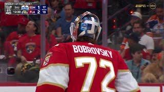 Sergei Bobrovsky makes some saves to keep Panthers the win in game 7 SCF (24 jun 2024)