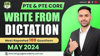 Write From Dictation | PTE & PTE Core Listening | May 2024 Exam Predictions | Language Academy