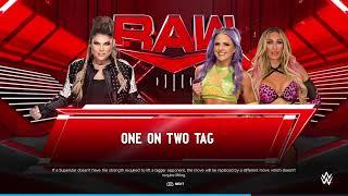 WWE 2K24 - One on Two Tag Handicap Match - Beth Phoenix VS Carmella and Candice LeRae