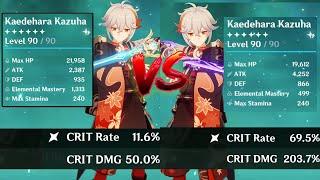 1000 Elemental Mastery VS 200 Crit Damage Kazuha
