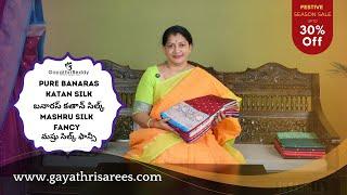 Pure Banaras Katan Silk & Mashru Silk Fancy SAREES | #GayathriReddy |