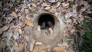 Building The Most Secret Underground Tunnel to Live Secretly in the Jungle