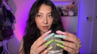 ASMR Nail clacking + tapping, mic scratching, and mouth sounds 