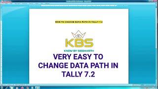 How to Change Data path in tally 7.2 | It's Very very easy to change directory of your tally7.2 data