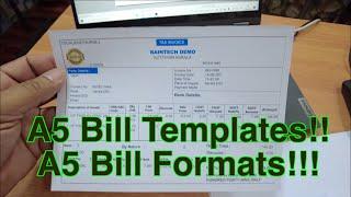 A5 Bill Templates and Bill Formats !! Raintech POS Billing Software 8078311945