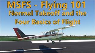 FS 2020 - Cessna 152: Normal takeoff and the Four basics of flight (AH VFR flight lesson 1)