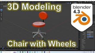 Blender Chair with Wheels 3D Modeling Workflow #blender #3dmodeling #tutorial #chair #wheel