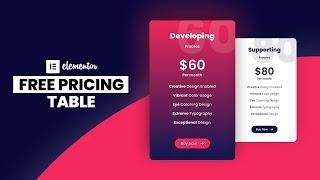 How to Make a COOL Pricing Table Design in Elementor for FREE | WordPress Elementor Tutorial