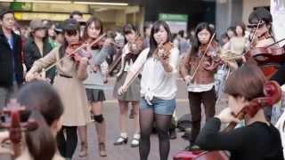 渋谷ハチ公前 オーケストラフラッシュモブ - Orchestra flash mob in shibuya hachiko Japan 2014.10.25