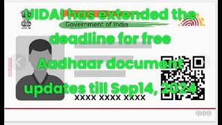 Free Aadhar Card Update Date Extended  UIDAI Deadline - How 2 Apply #uidai #aadharcard #uidai_update