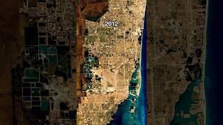 Miami Timelapse 1984-2021 ⏳ wanna see 2023? #aerial #timelapse #miami #florida #miamibeach #shorts