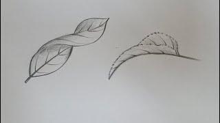 How to draw #curled leaf drawing very easy//easy #Leaf drawing//Vel's Art Classes....