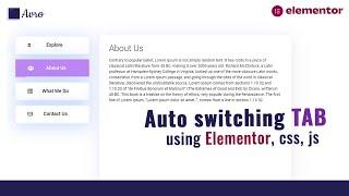 Create auto switching tab with Elementor, custom css and js