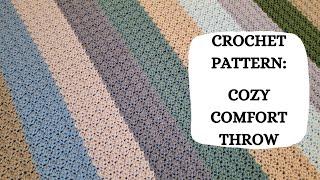 Crochet Pattern: Cozy Comfort Throw | Tutorial, DIY, Beginner Crochet, Easy Crochet Blanket,Afghan 