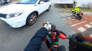 Derbi Stage6 88 x Yamaha 96 - Wheelies ,CRASH?,POLICE and more